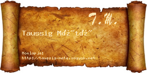 Taussig Máté névjegykártya